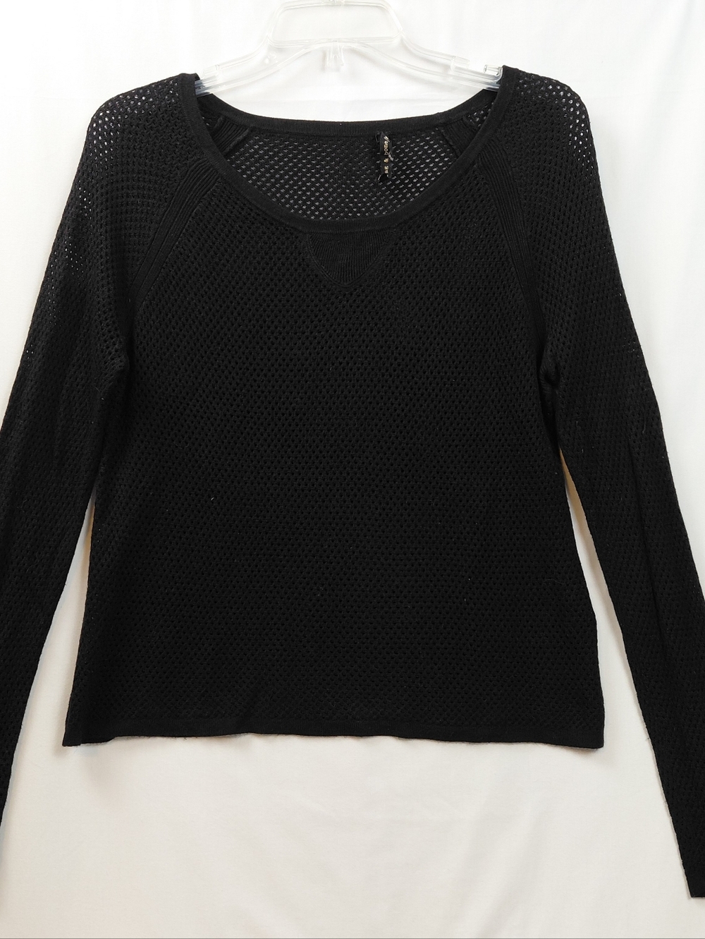 Rag &‎ Bone Knit Mesh Top Women's Size Small Stretch Black
